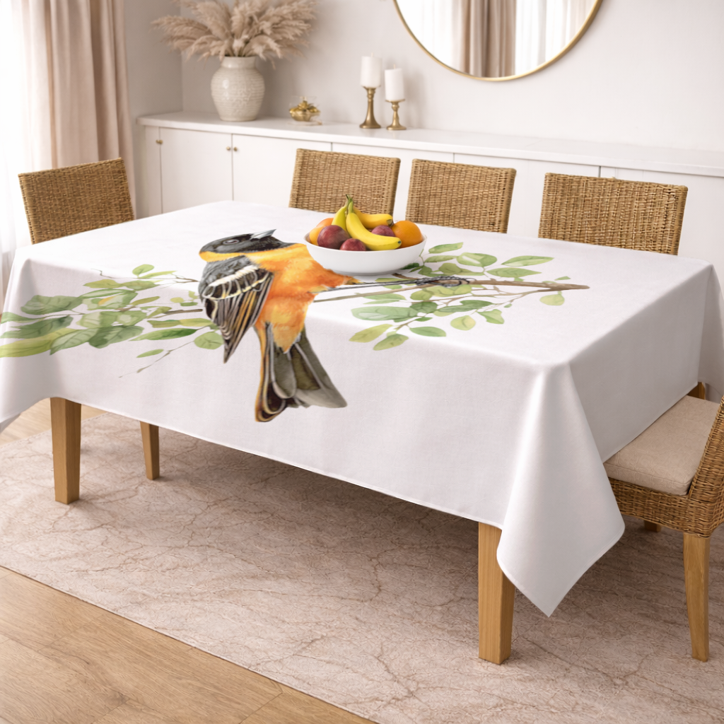 Baltimore Oriole on Branch Rectangular Tablecloth