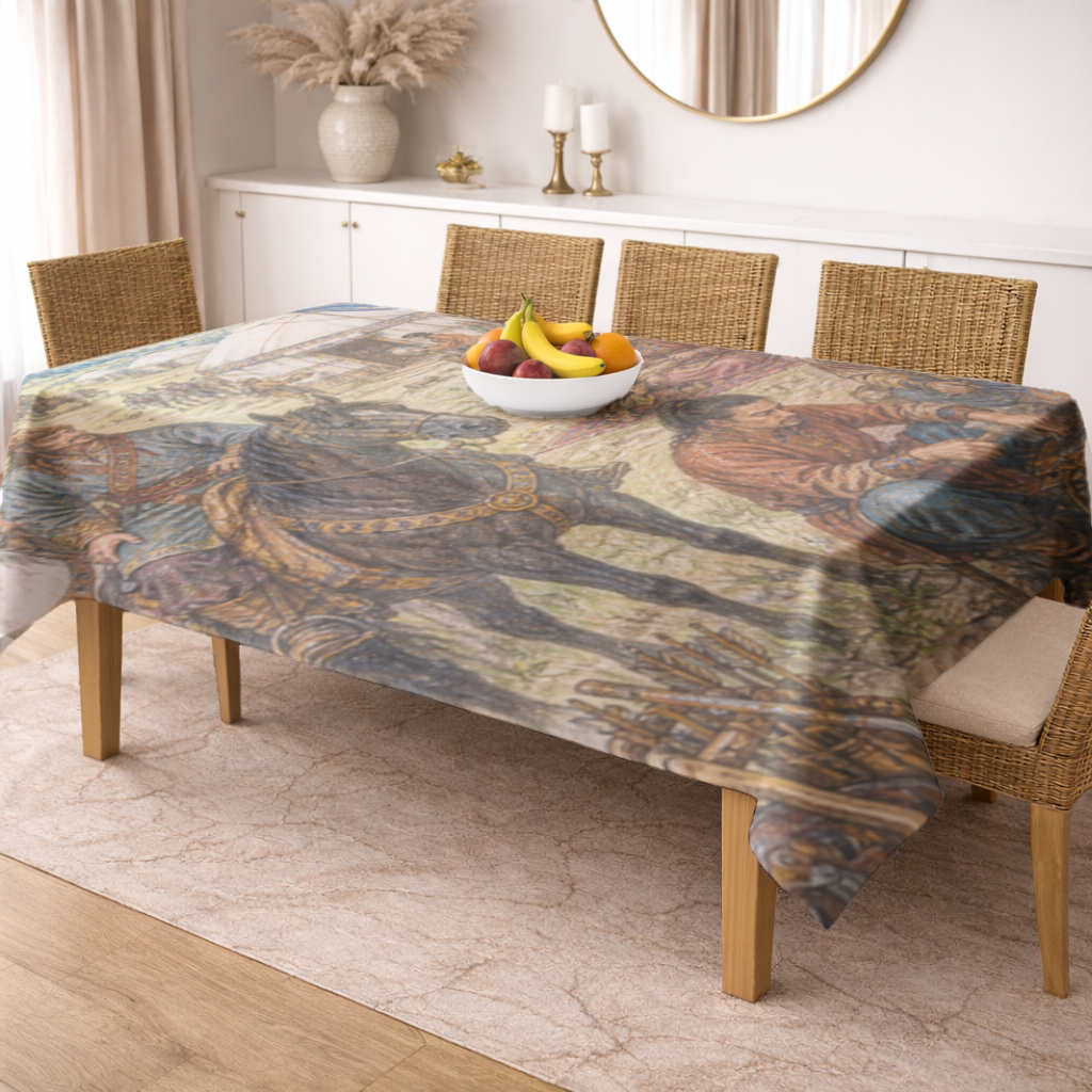 Blacksmiths of the Steppe Ancient Nomadic Camp Art Rectangular Tablecloth