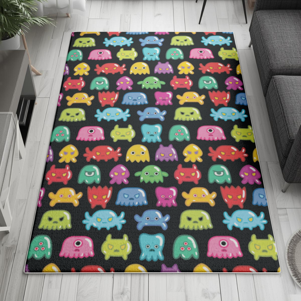 Cute Colorful Monsters Seamless Pattern Living room carpet