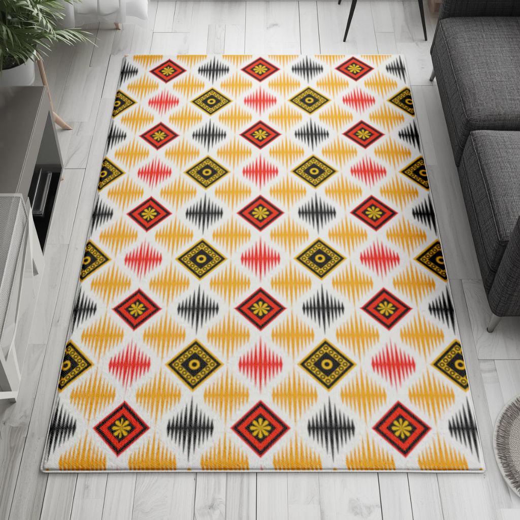 Vibrant Ethnic Geometric Motif Living room carpet