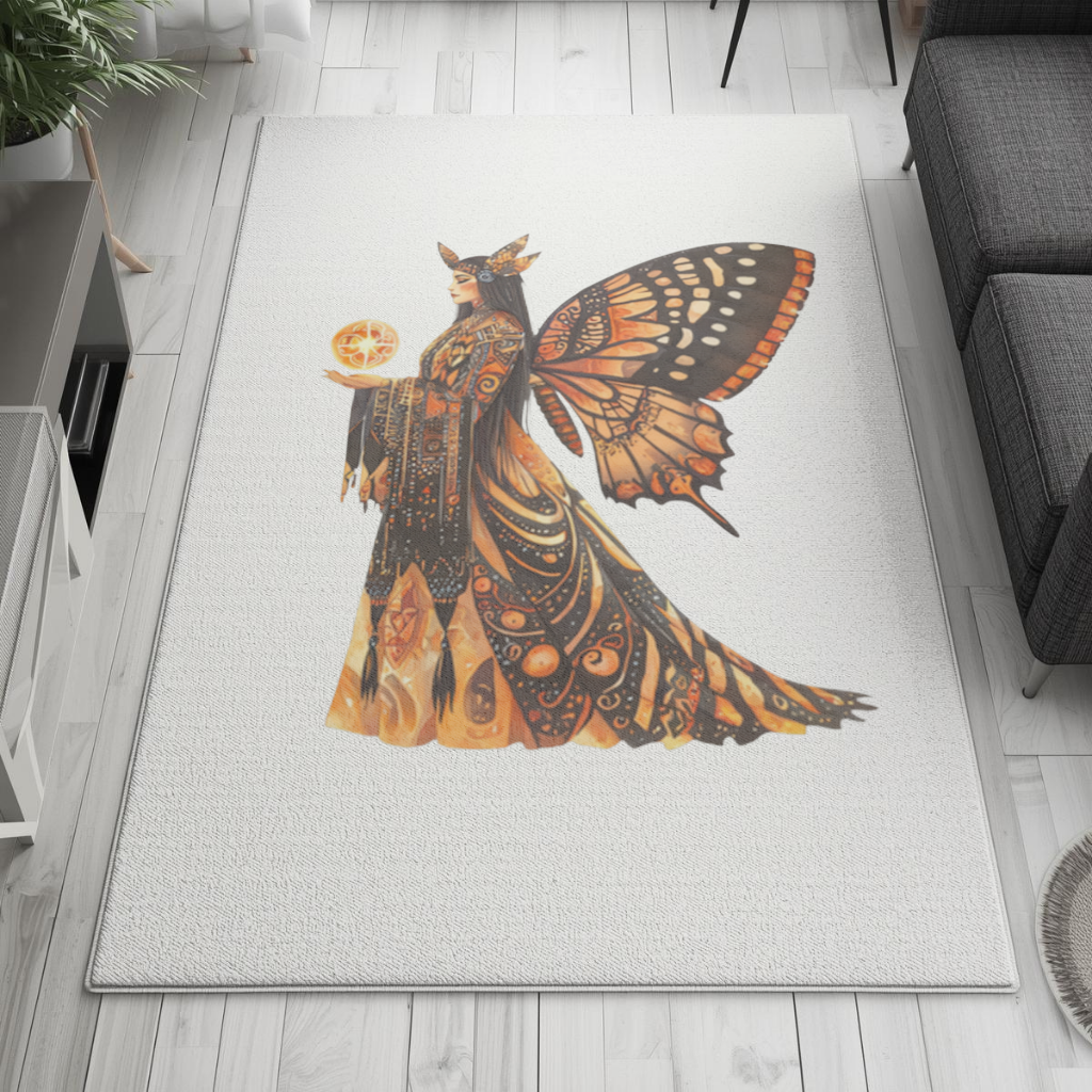 Monarch Butterfly Winged Goddess Living room carpet