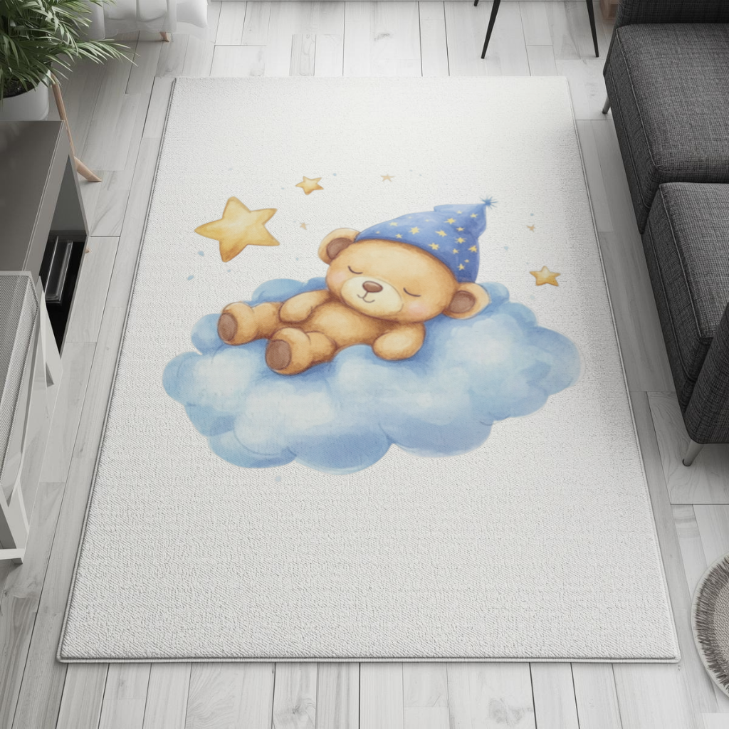 Sleeping Teddy Bear on a Cloud Living room carpet