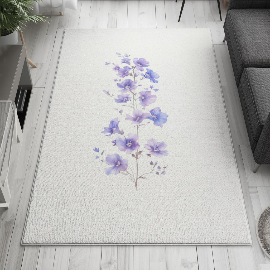 Delicate Blue Flax Wildflowers Living room carpet