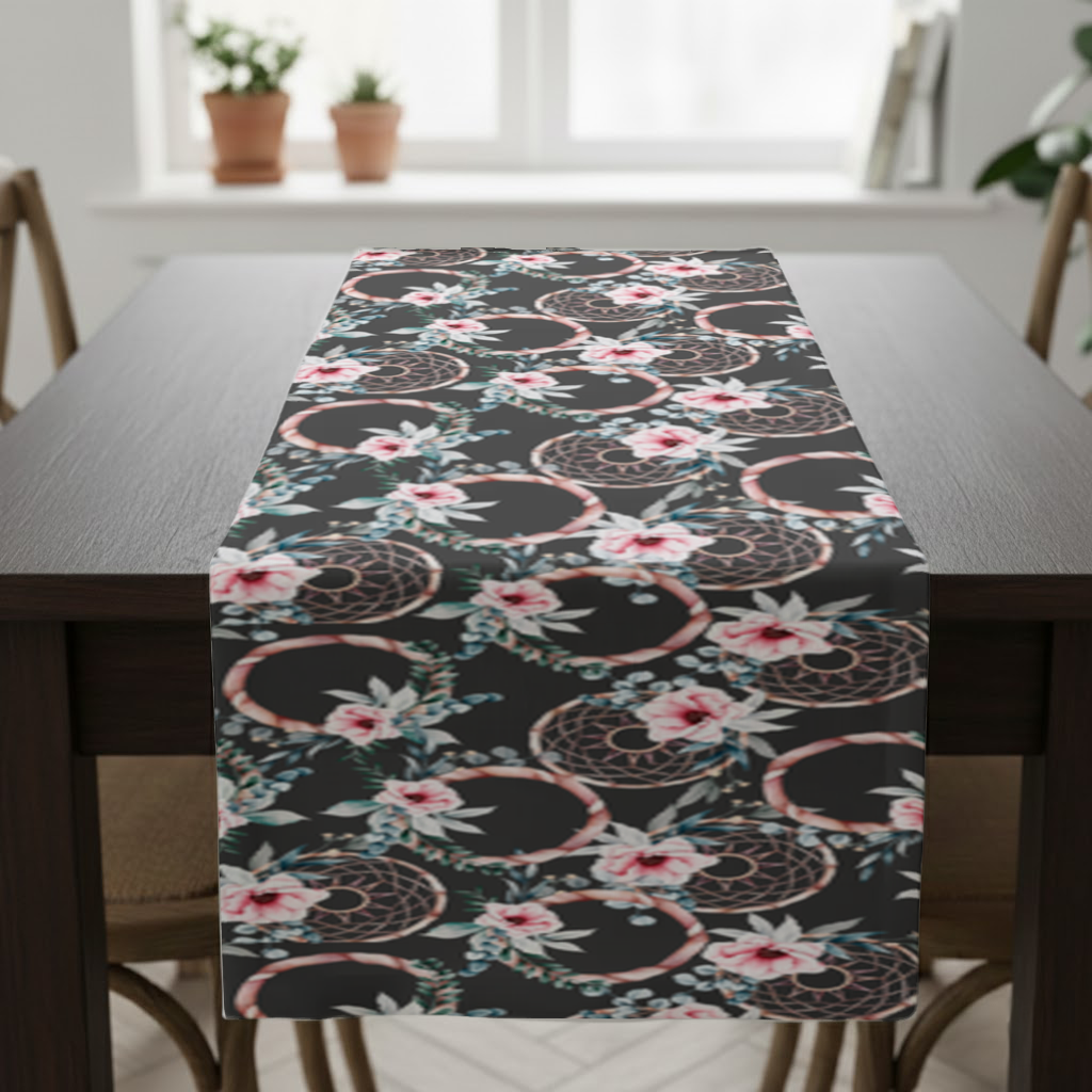 Boho Floral Dreamcatcher Pattern Runner