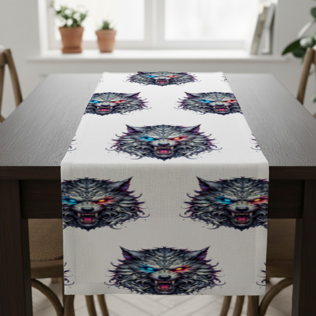 Fierce Wolf Head Illustration Heterochromia Eyes, Savage Wolf Runner