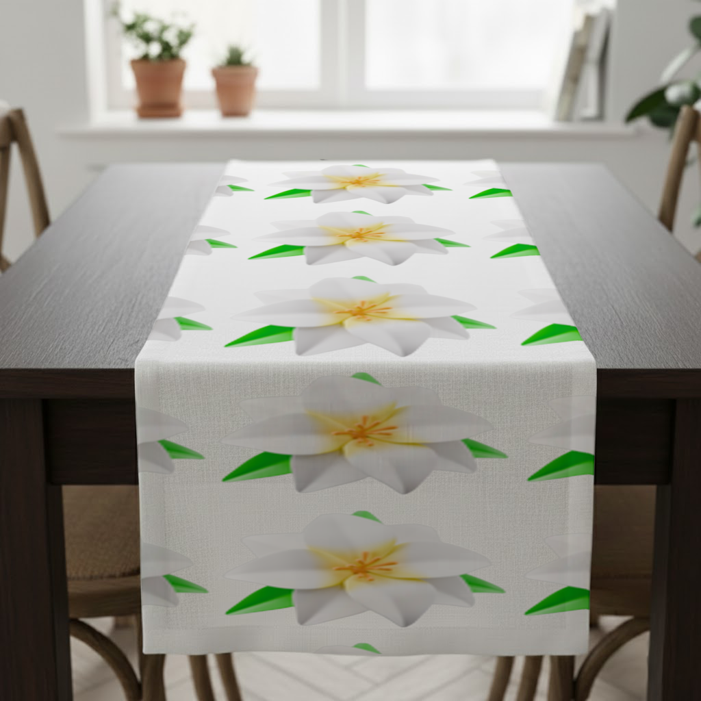 3D White Lily Flower Illustration Runner