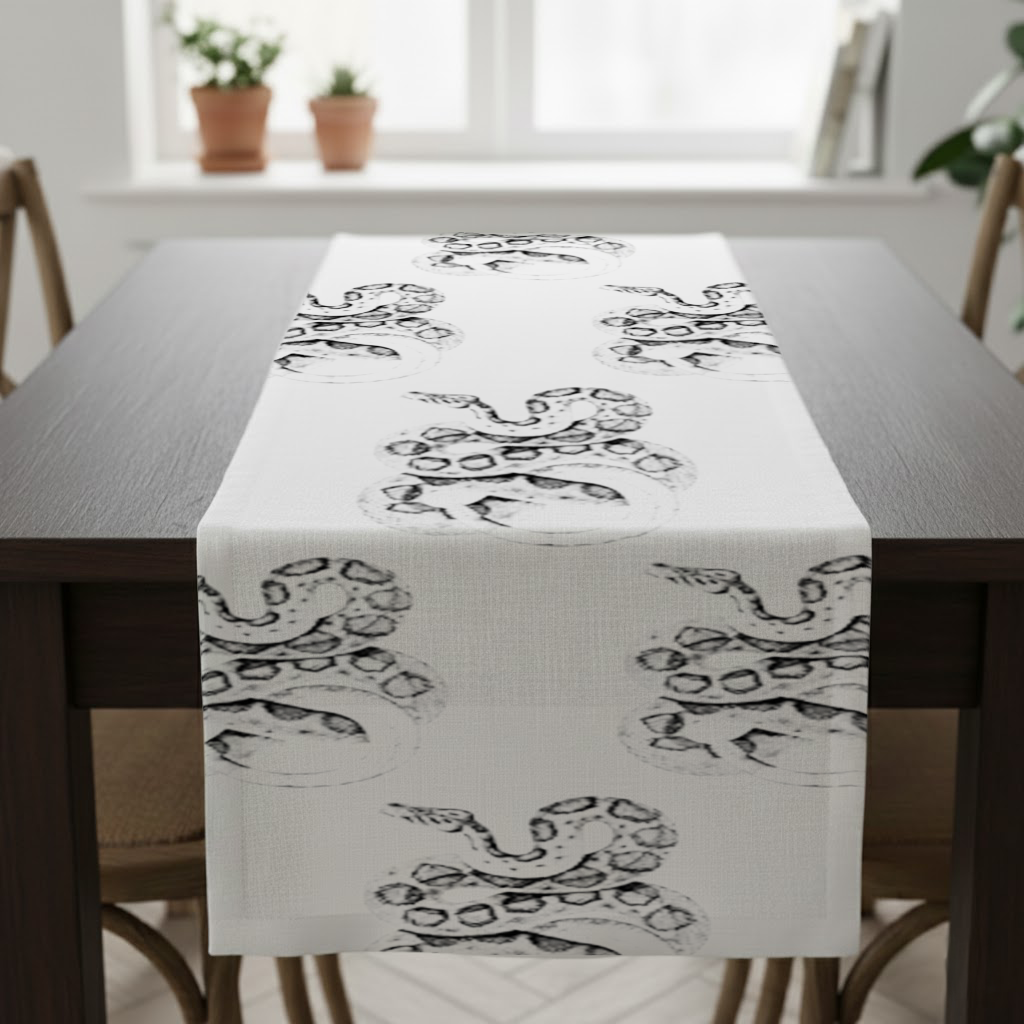 Detailed Vintage Rattlesnake Illustration Runner