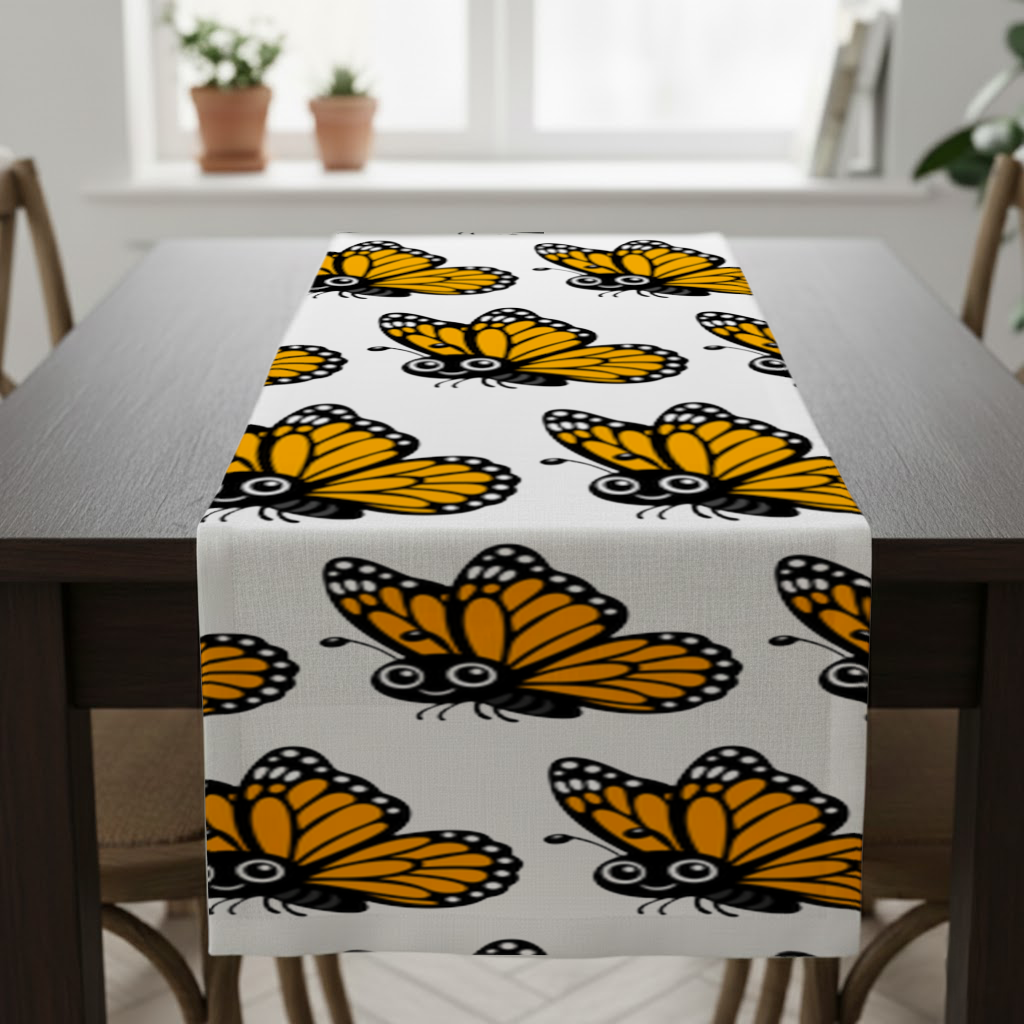 Smiling Orange Monarch Butterfly Character Runner