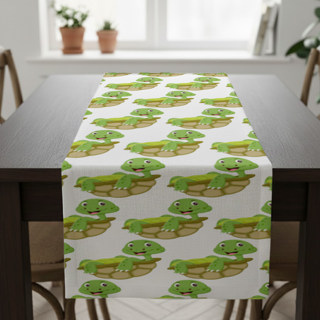 Happy Smiling Green Turtle in Shell Runner