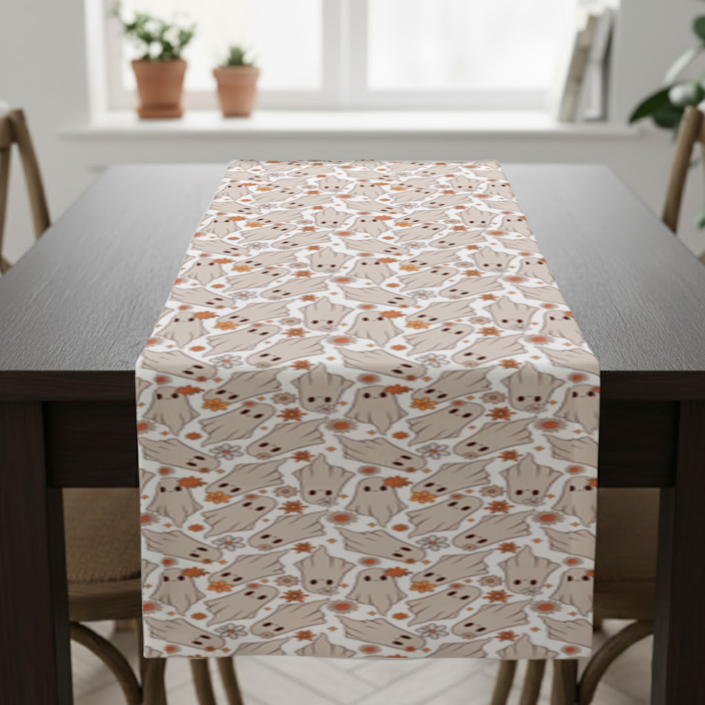 Retro Floral Cute Ghost Seamless Pattern Runner