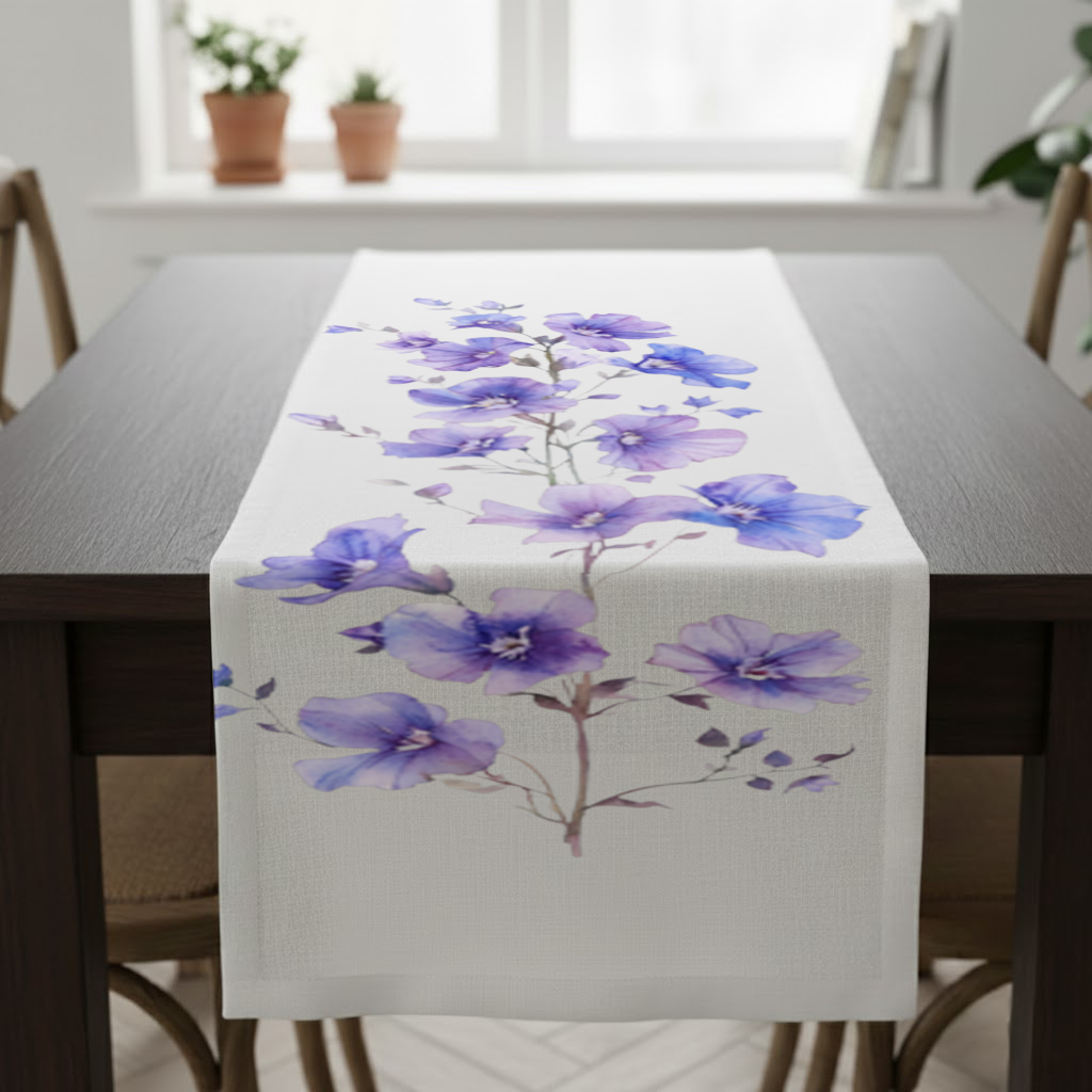 Delicate Blue Flax Wildflowers Runner