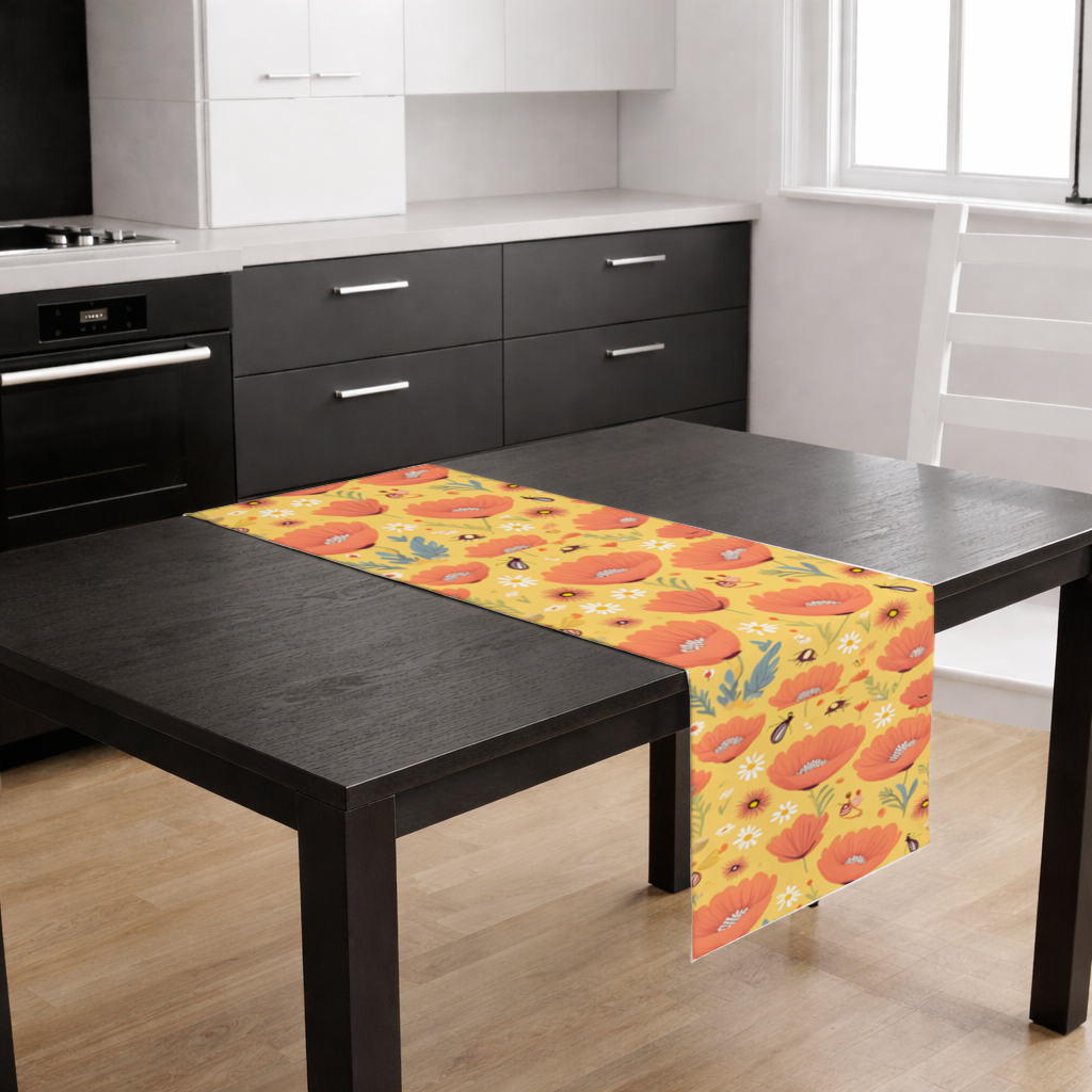 Floral Insect Pattern Colorful Design Runner