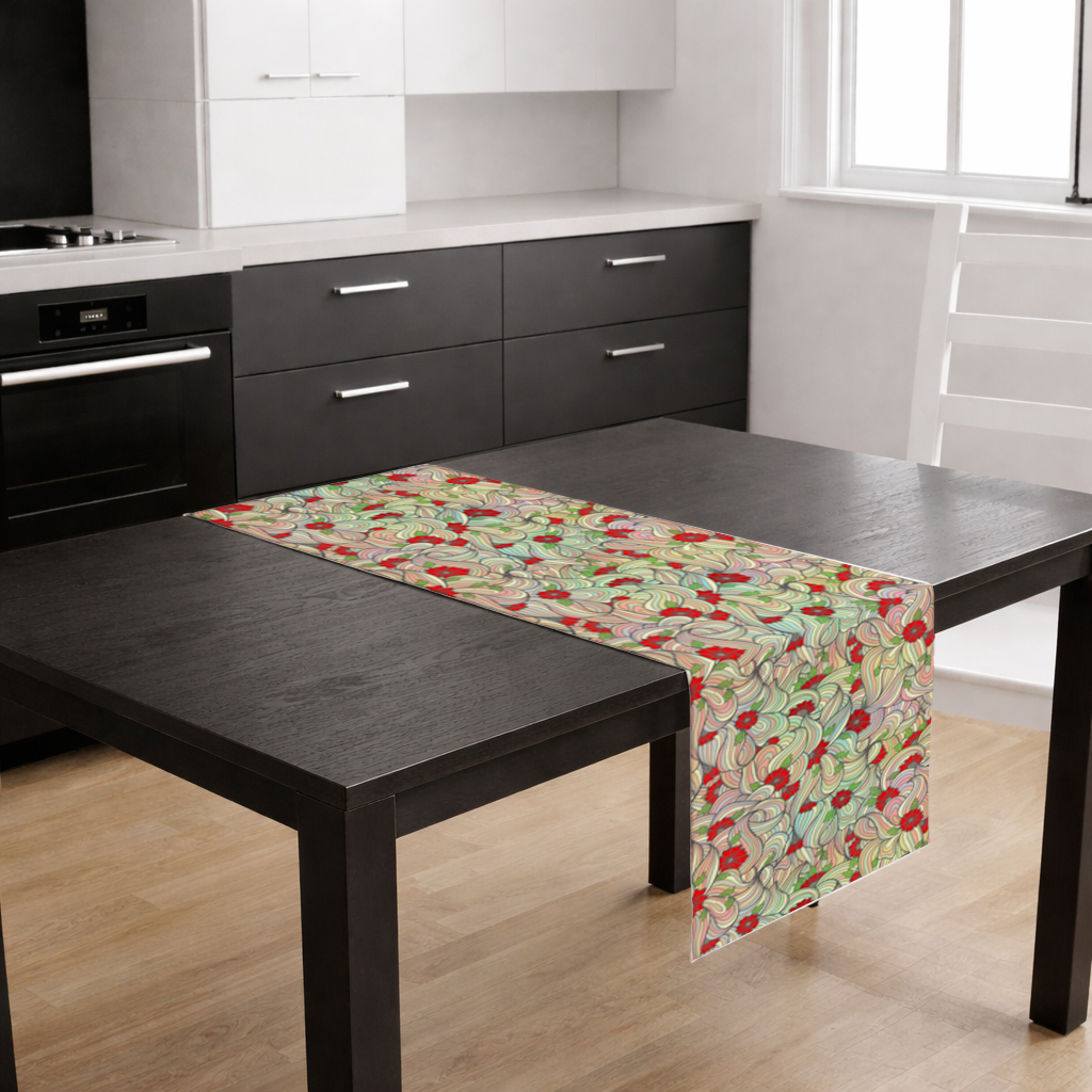 Floral Retro Wavy Pattern Runner