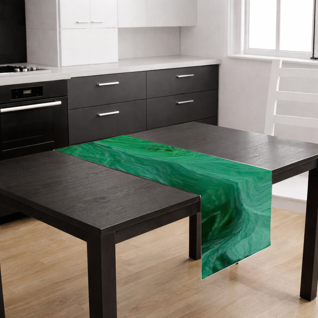 Black and green marbling Runner