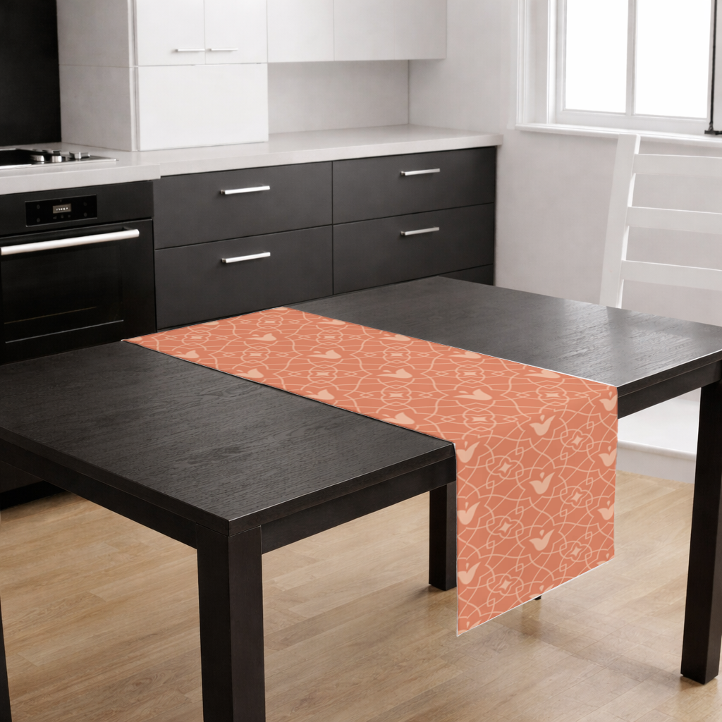 Modern Geometric Linear Terracotta Pattern Runner