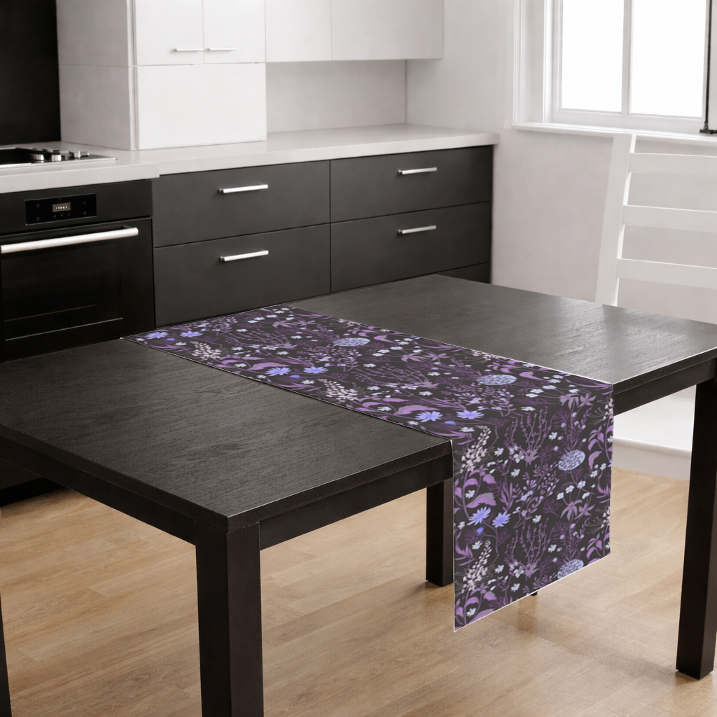 Purple Gothic Botanical Runner