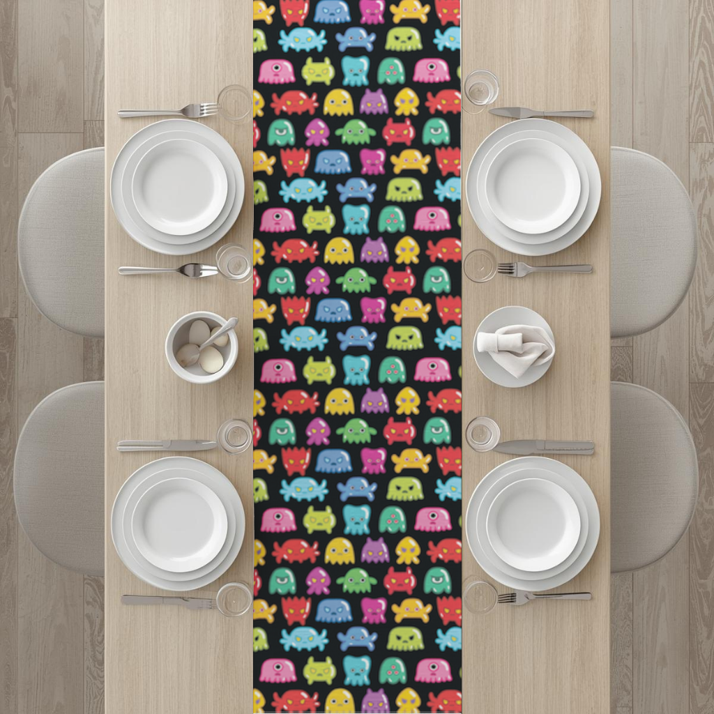 Cute Colorful Monsters Seamless Pattern Runner
