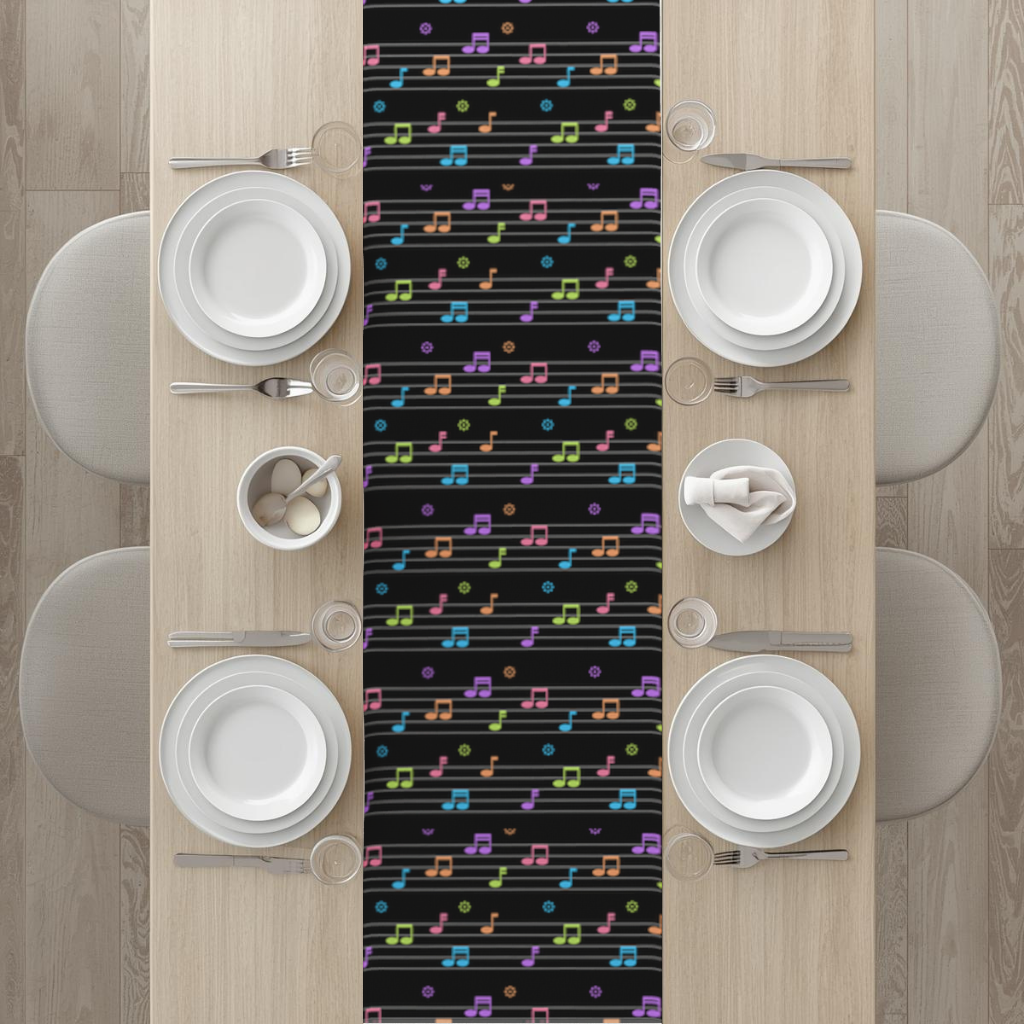 Vibrant Neon Music Notes and Rhythm Seamless Pattern Runner