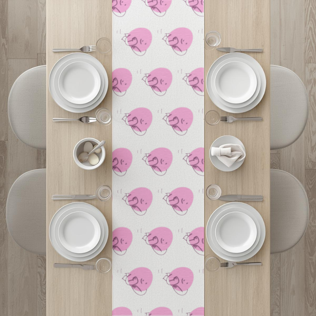 Cute Pink Lying Character Illustration Runner