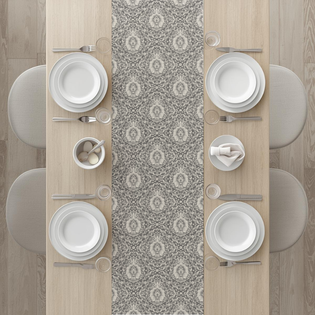 Classic Vintage Damask Floral Pattern Runner