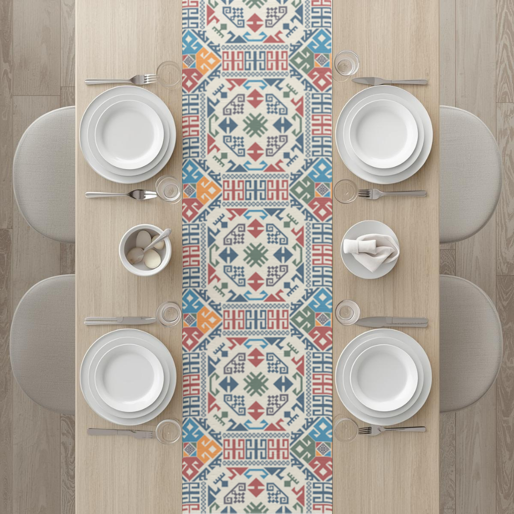 Multicolor Ethnic Geometric Motif Runner
