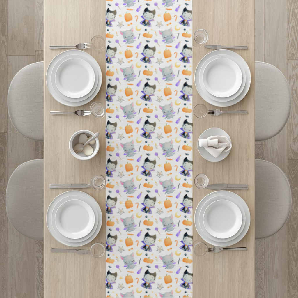 Cute Vampire and Bat Halloween Seamless Pattern Runner