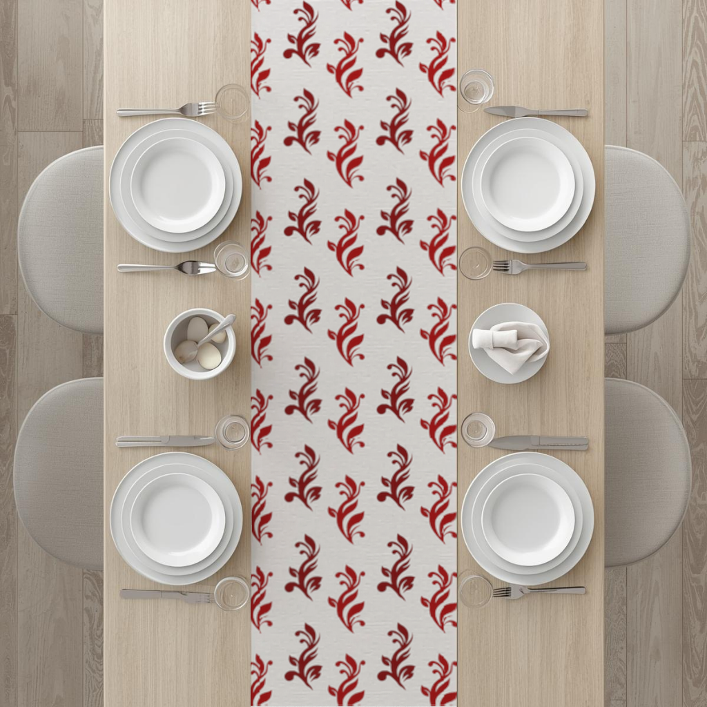 Burgundy Baroque Swirls Runner