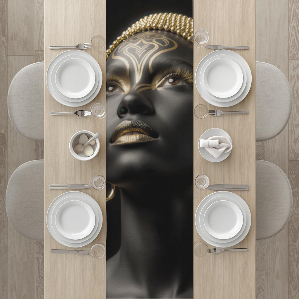 Gold Afrofuturistic Black Woman Runner