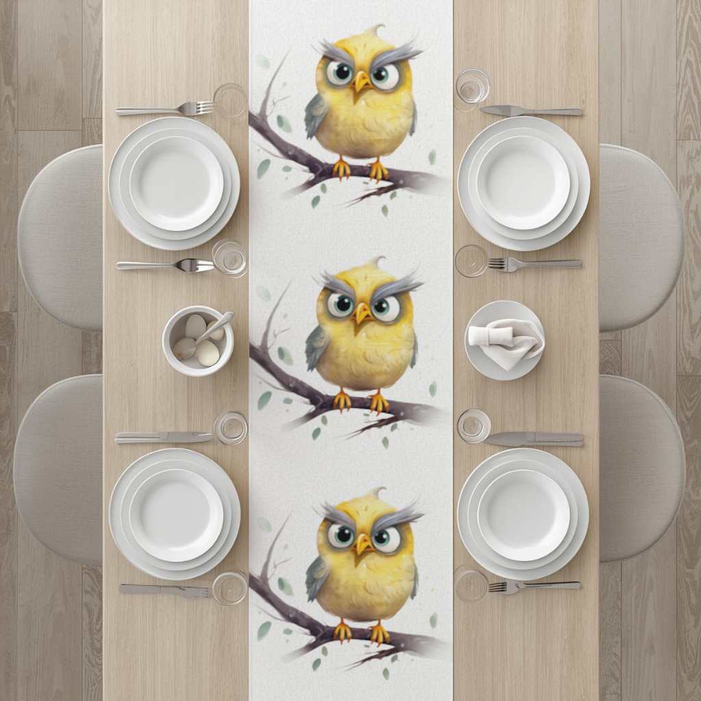 Grumpy Yellow Owl Runner