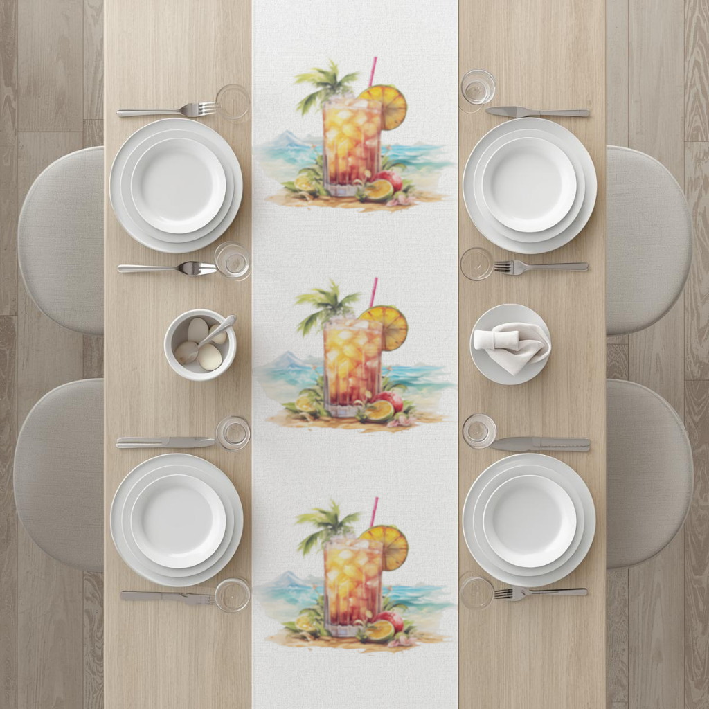 Tropical Island Beach Cocktail with Fruit Runner