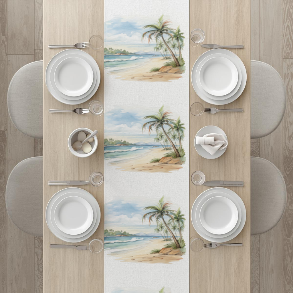 Tropical Palm Tree Beach Runner