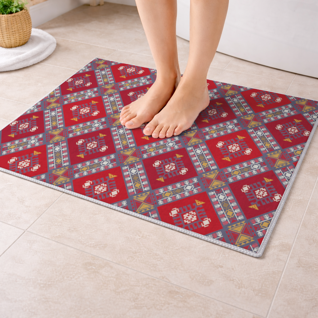 Traditional Kilim Pattern Motif Bath Mat