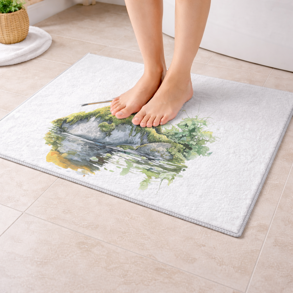 Orange Baltimore Oriole Bird Bath Mat