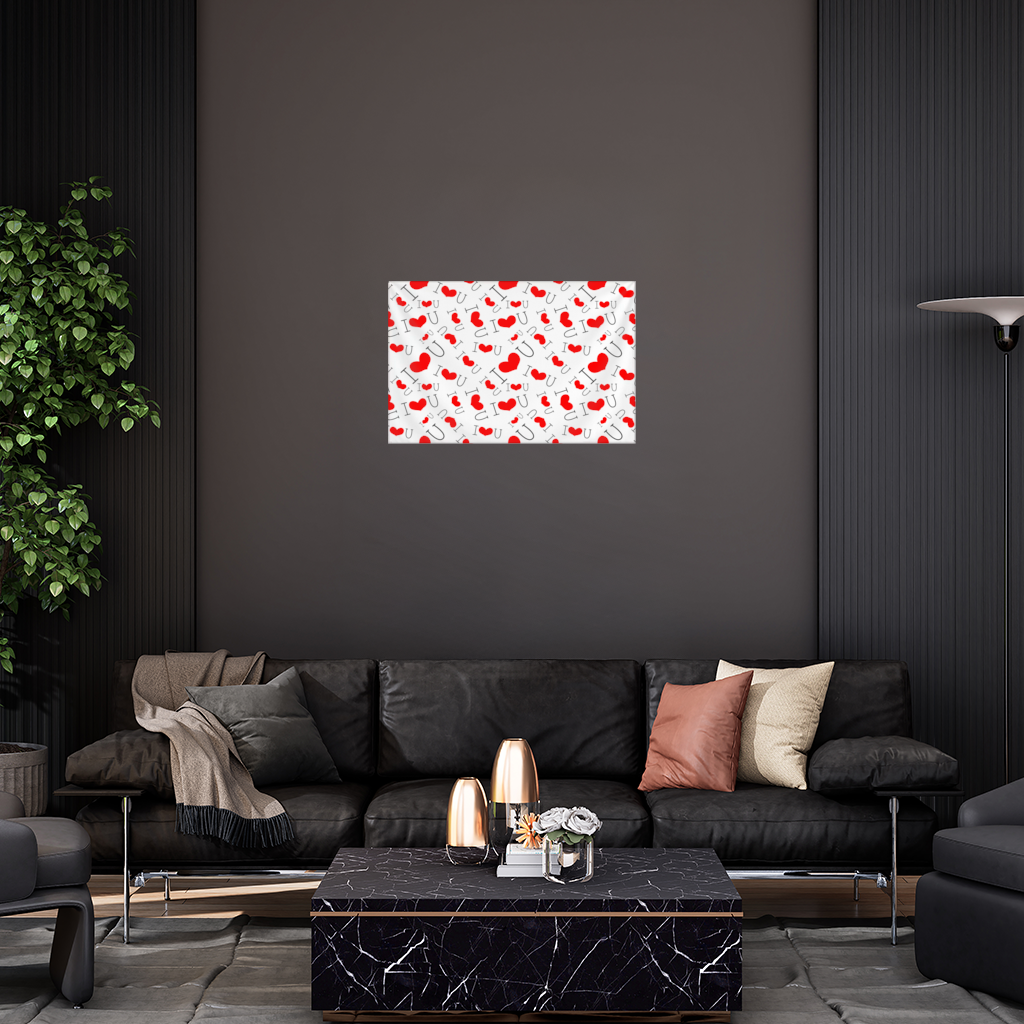 Valentines Day I Love You Heart Pattern Romantic Design Wall Tapestry