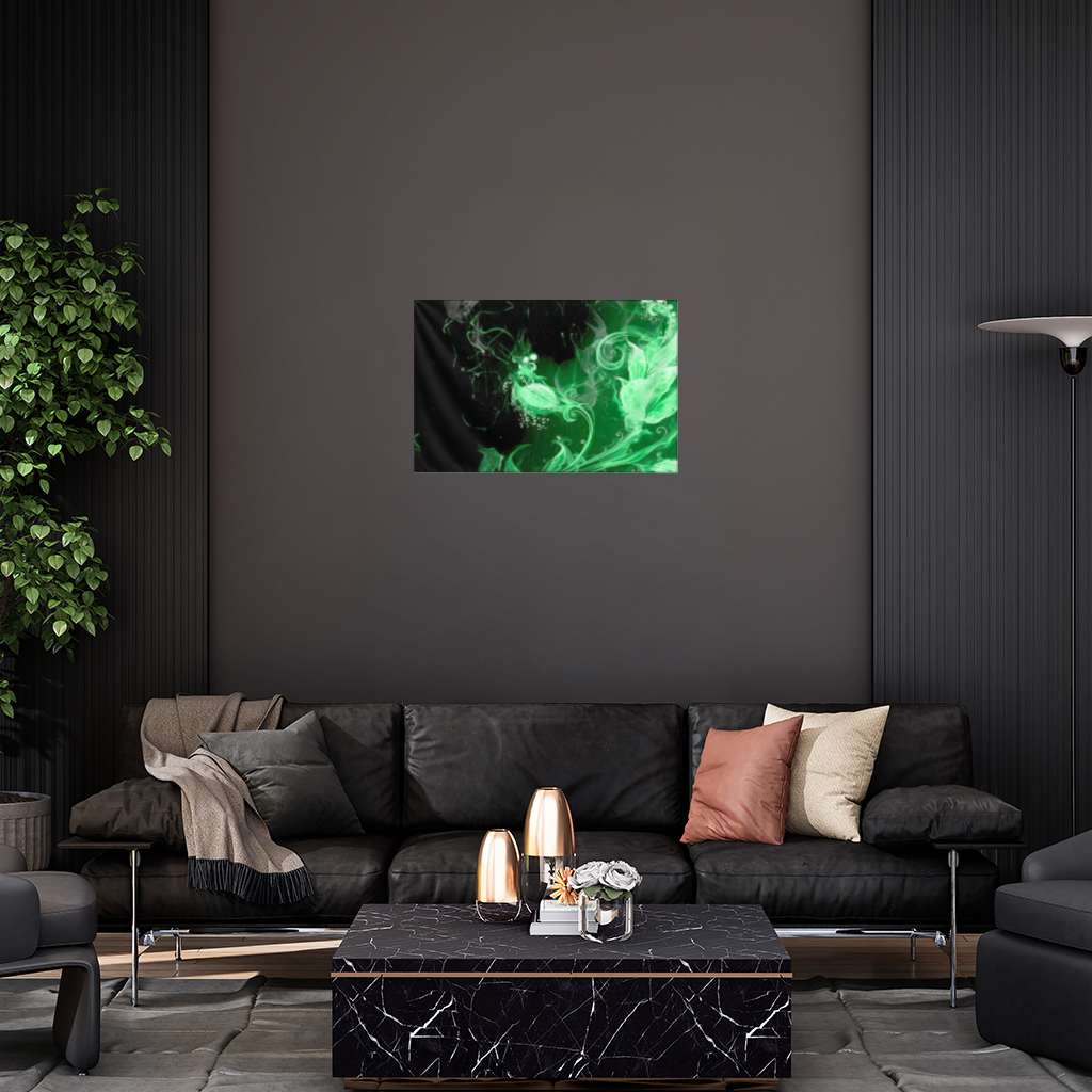 Green and black smokes Wall Tapestry