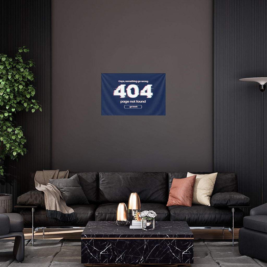 Hata 404 Glitch Tasarımı Duvar Örtüsü