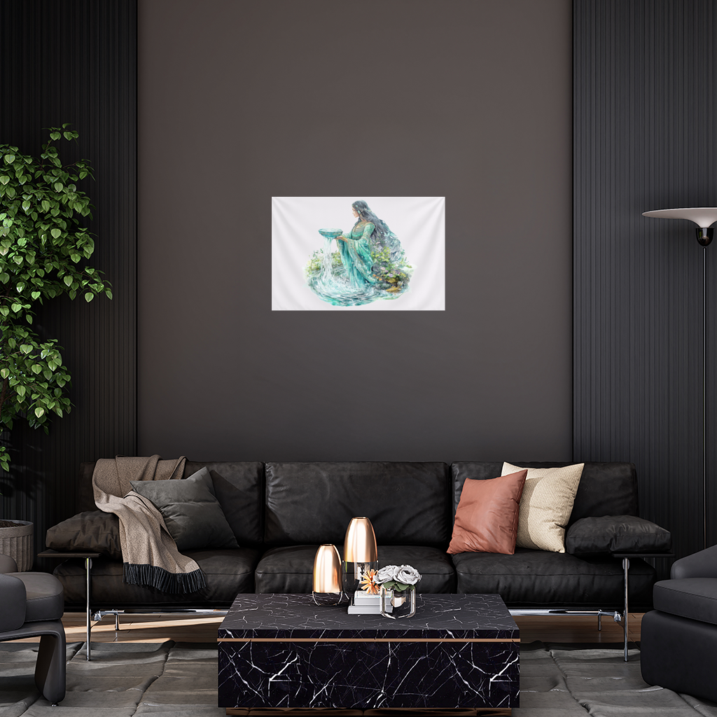 Ethereal Water Goddess Wall Tapestry