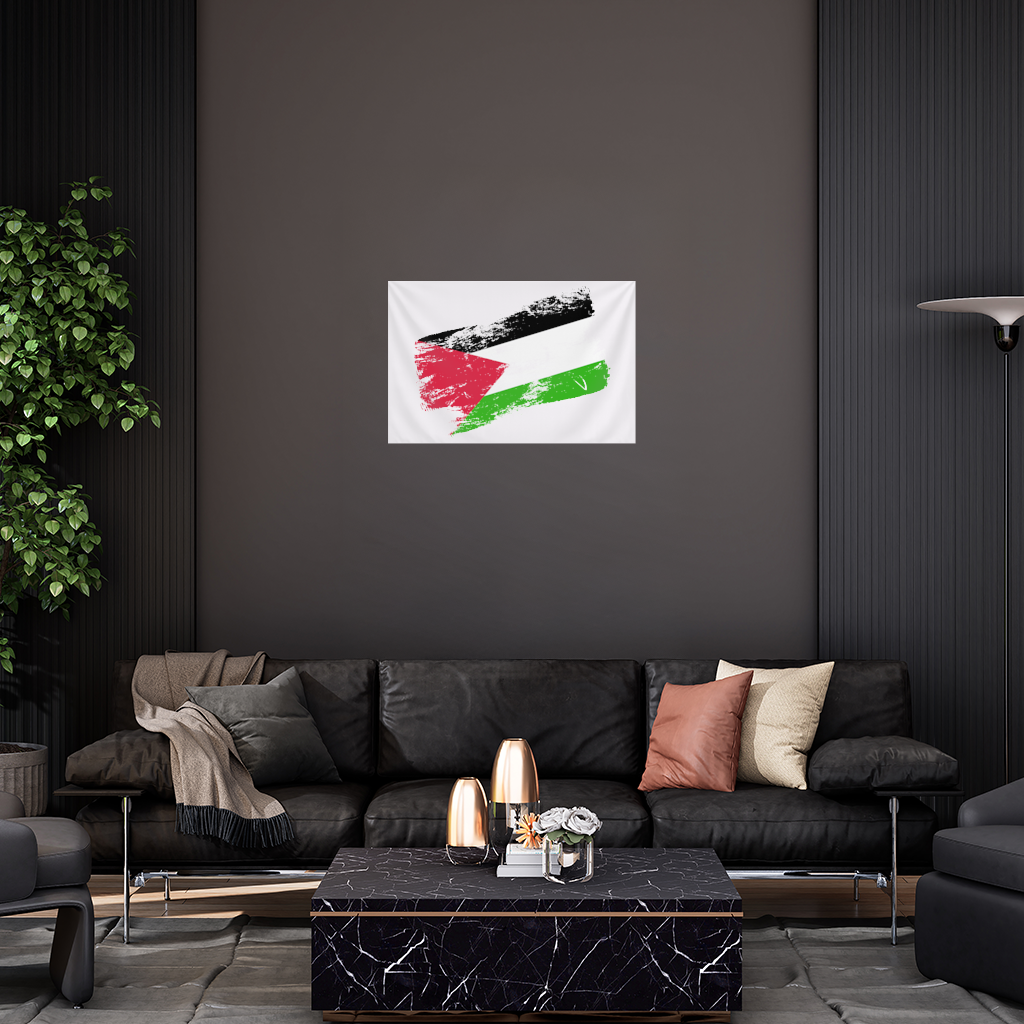 Palestine Resistance Flag Brush Stroke Wall Tapestry