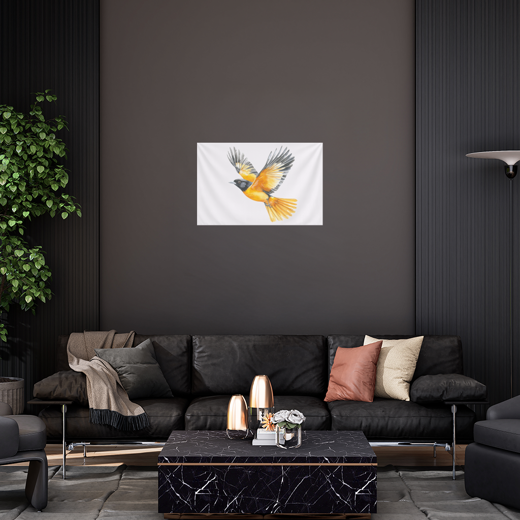 Watercolor Baltimore Oriole Wall Tapestry