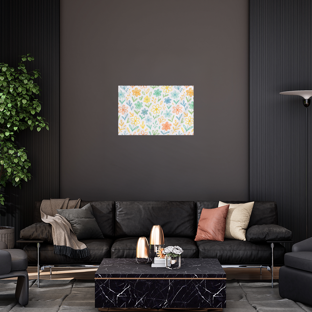 Colorful Boho Wildflowers Wall Tapestry