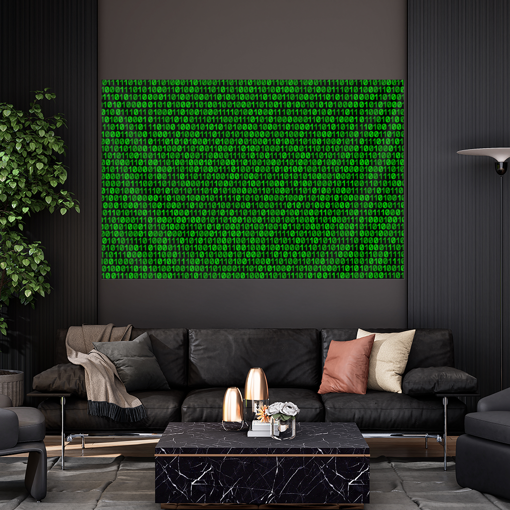 Matrix Style Digital Binary Code Background Wall Tapestry