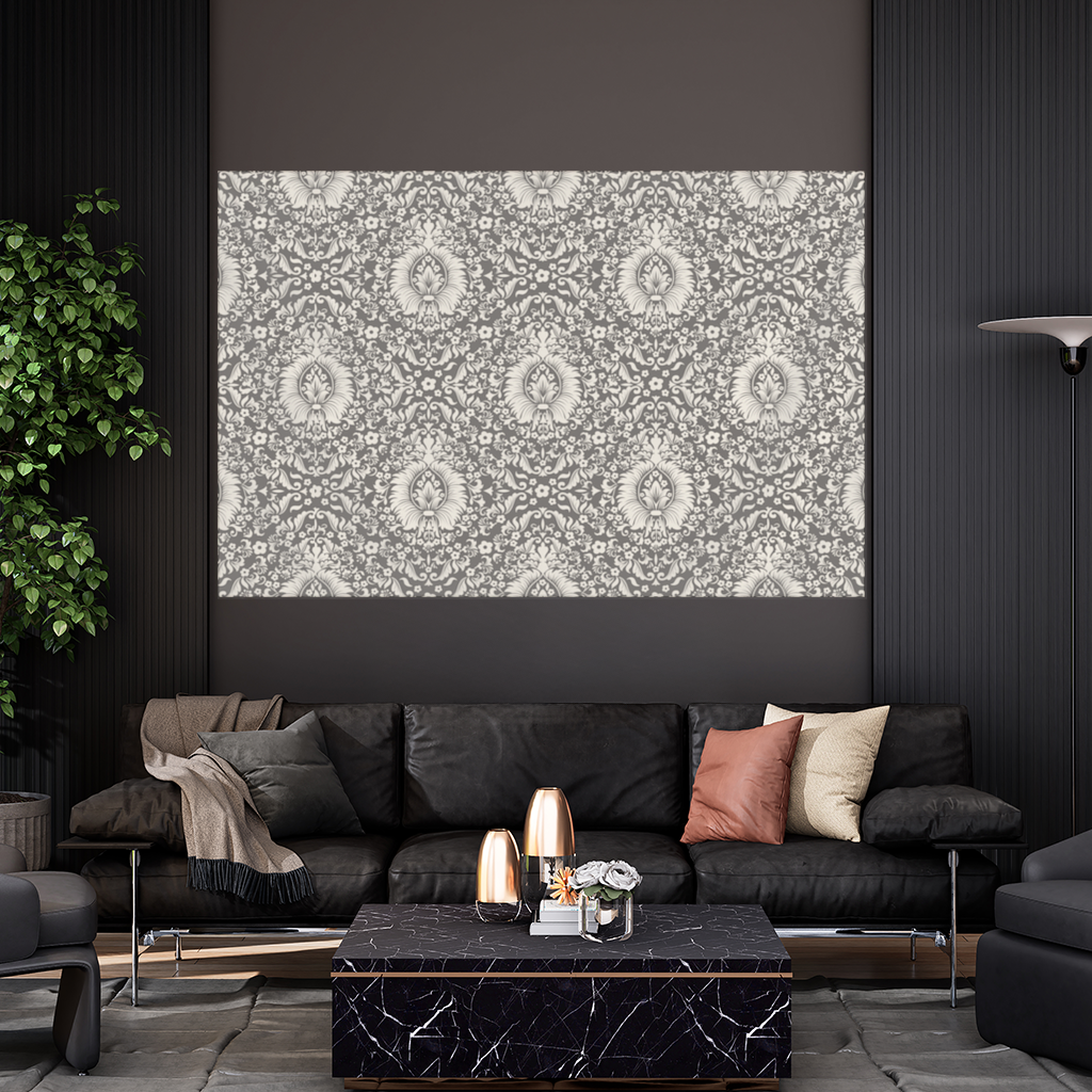 Klasik Vintage Damask Çiçekli Desen Duvar Örtüsü