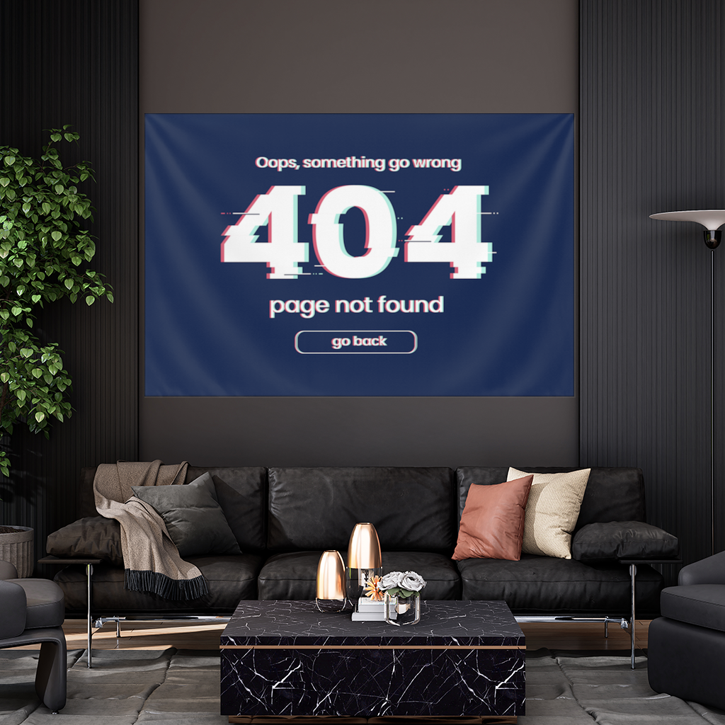 Hata 404 Glitch Tasarımı Duvar Örtüsü