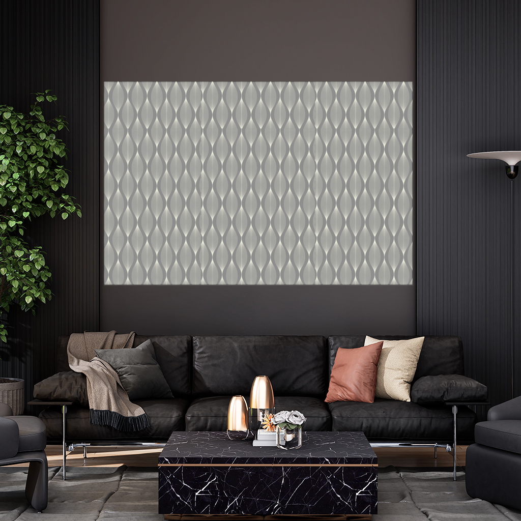 Art Deco Stilinde Geometrik Dalgalı Desen Duvar Örtüsü