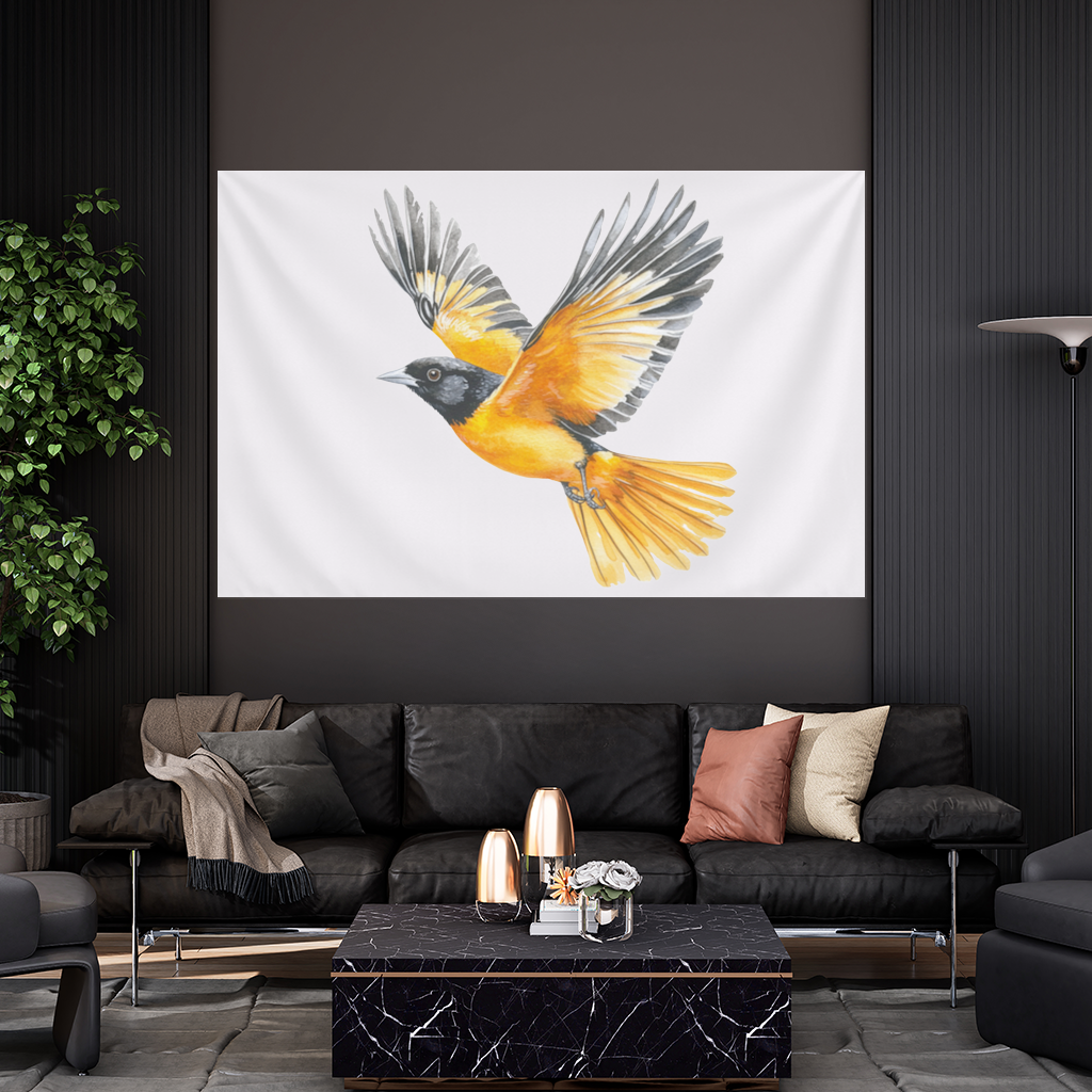 Watercolor Baltimore Oriole Wall Tapestry