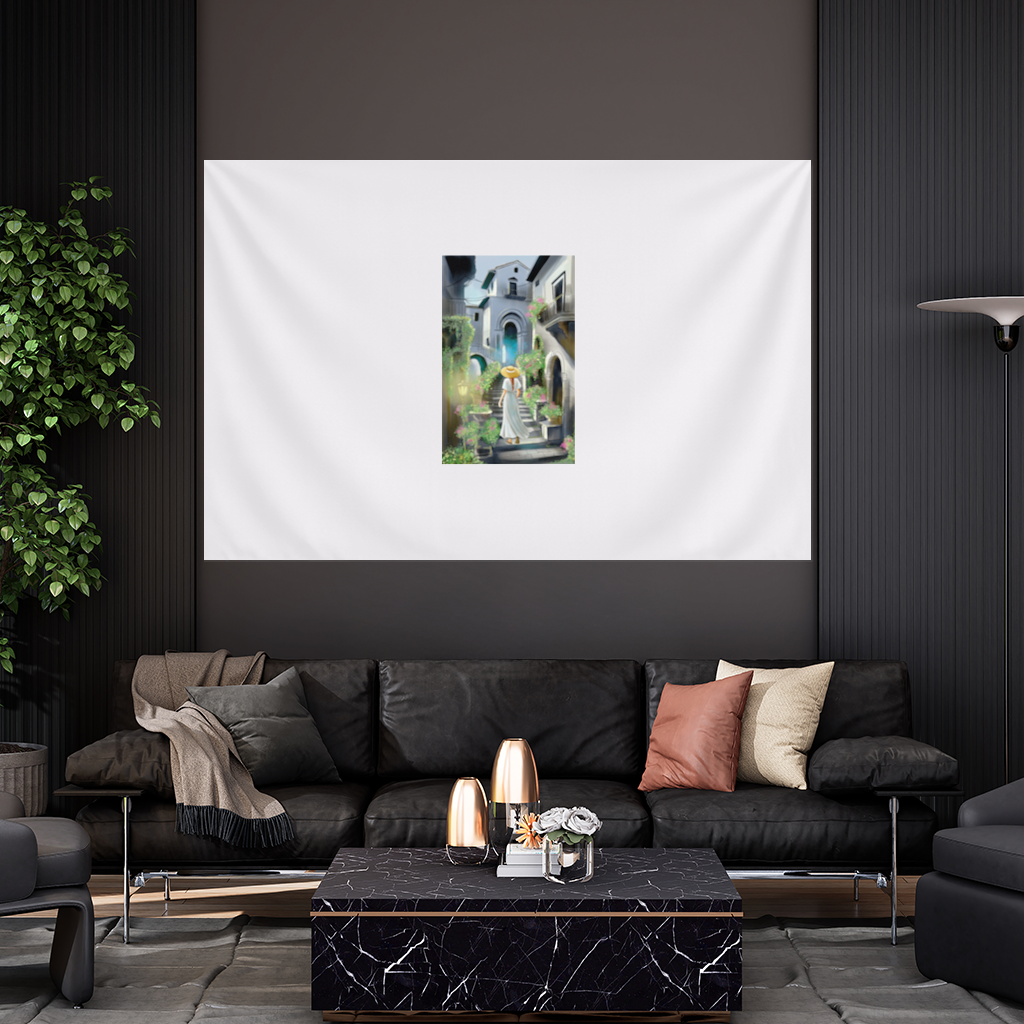 Journey Through Time The Tale of Flowery Streets Wall Tapestry