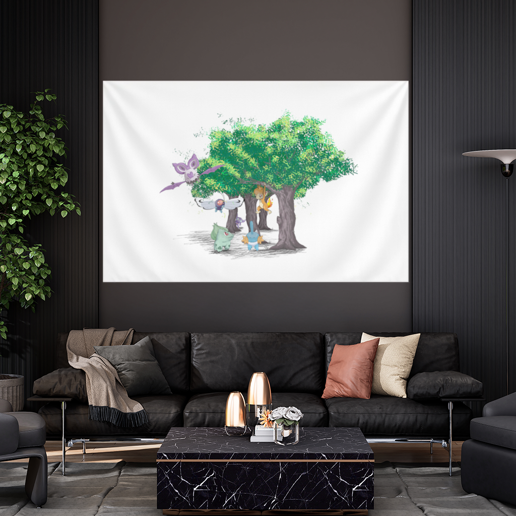Fanmade Fakemon Characters, happy friends, anime characters Wall Tapestry