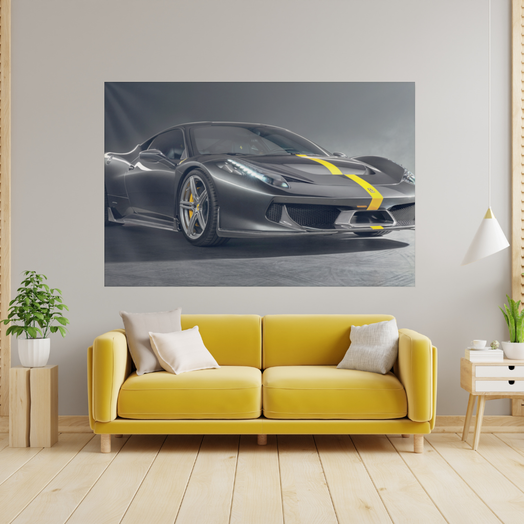 Ferrari 458 Italia Karbon Fiber Detaylı Özel Versiyon Duvar Örtüsü