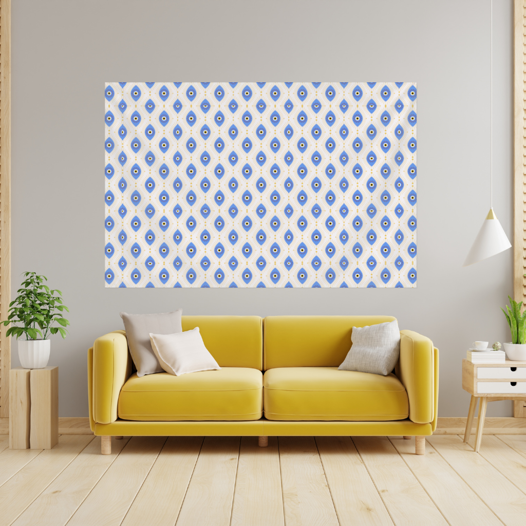 Modern Nazar Boncuğu Deseni Duvar Örtüsü