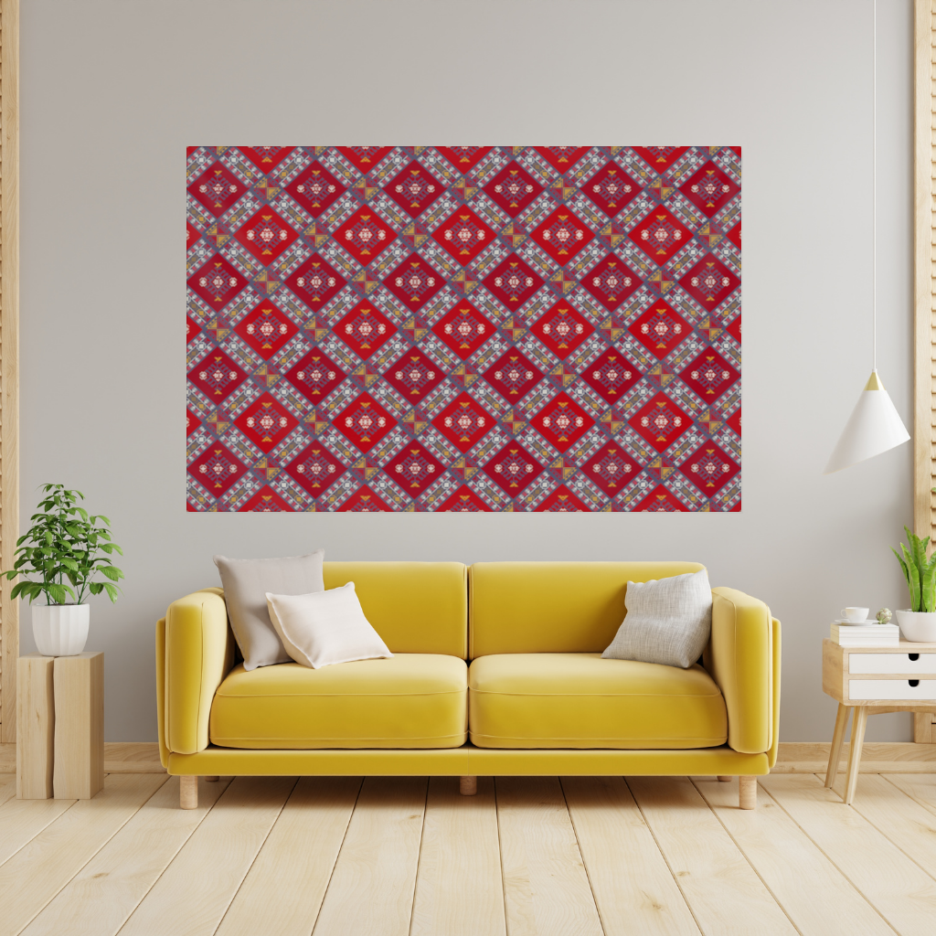 Traditional Kilim Pattern Motif Wall Tapestry